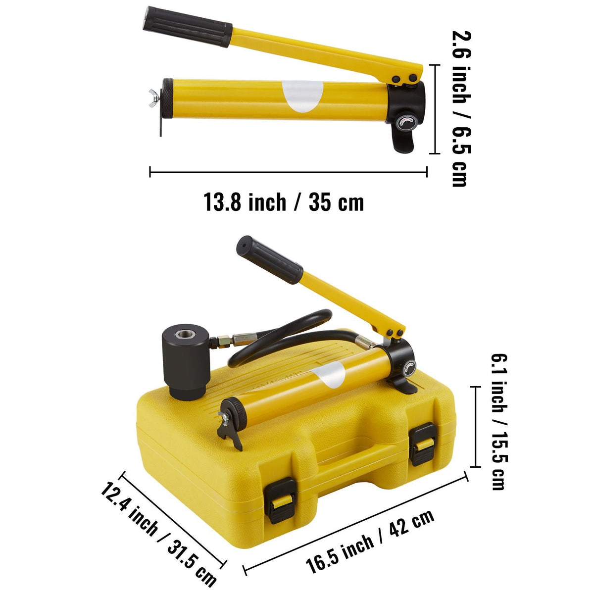 Hydraulic Knockout Punch Kit, 10 Ton 1/2" to 2" Conduit Hole Cutter Set, KO Tool Kits with Puncher 6 Piece, Metal Sheet Driver Tools, For Aluminum, Stainless Steel, Brass, Fiberglass and Plastic