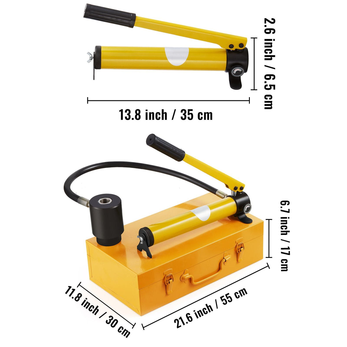 Hydraulic Knockout Punch Kit, 15 Ton 1/2" to 4" Conduit Hole Cutter Set, KO Tool Kits with Puncher 10 Piece, Metal Sheet Driver Tools, For Aluminum, Brass, Stainless Steel, Fiberglass and Plasti