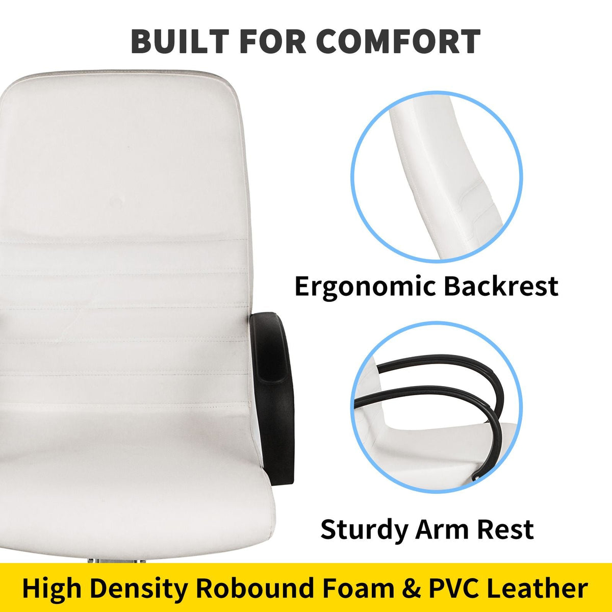 Hydraulic Lift Adjustable Spa Pedicure Unit with Easy-Clean Bubble Massage Footbath White