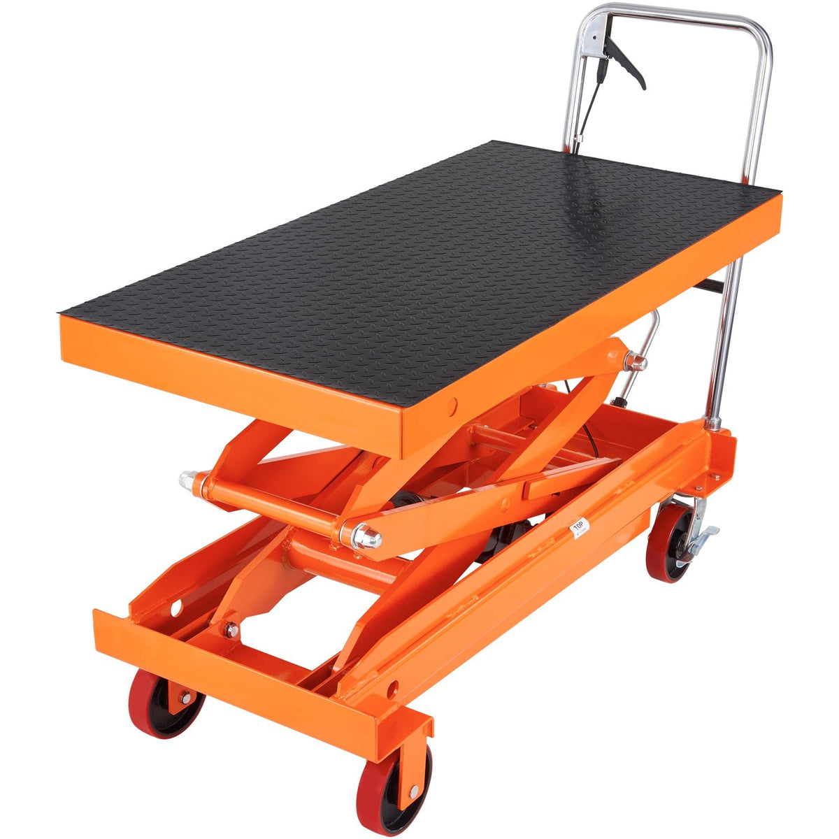 Hydraulic Lift Table Cart, 1760lbs Capacity 59" Lifting Height, Manual Double Scissor Lift Table with 4 Wheels and Non-slip Pad, Hydraulic Scissor Cart for Material Handling and Transportation