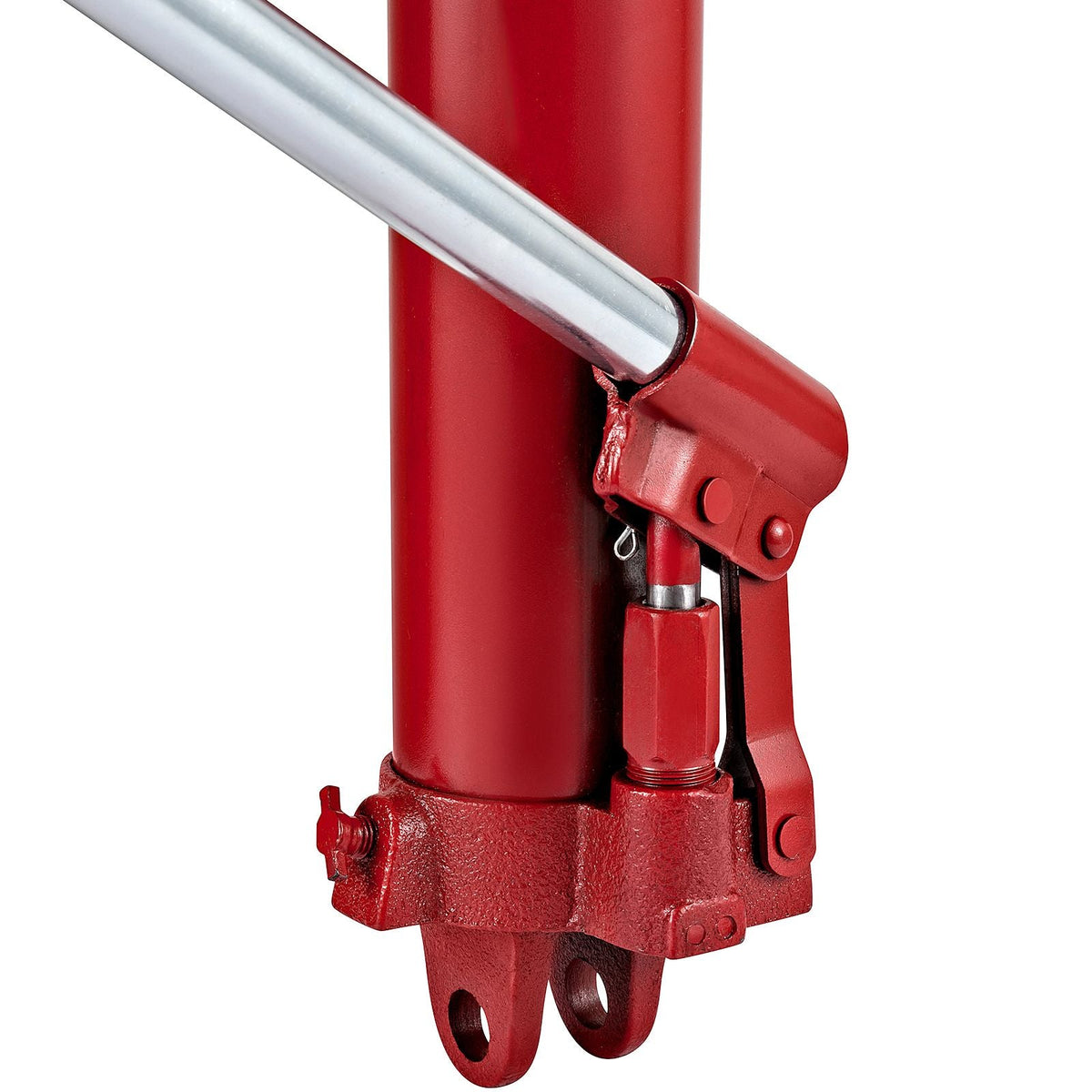 Hydraulic Long Ram Jack, 3 Tons/6600 lbs Capacity, with Single Piston Pump and Clevis Base, Manual Cherry Picker with Handle, for Garage/Shop Cranes, Engine Lift Hoist, Red(Only Jack)