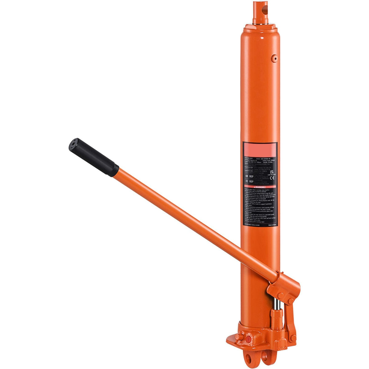 Hydraulic Long Ram Jack, 8 Ton Engine Hoist Cylinder with Single Piston Pump And Clevis Base, Hydraulic Ram Cylinder for Engine Lift Hoists, Hydraulic Garage/Shop Cranes, Mechanical, Farm