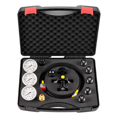 Hydraulic Nitrogen Accumulator Charging Kit, All-in-One Nitrogen Fill Kit, Pressure Test System with 3 Gauges (1500, 4000, 6000 PSI), 6 Adapters Couplings, 1 Gas Hose, 1 Valve, 1 CGA580 Adapter