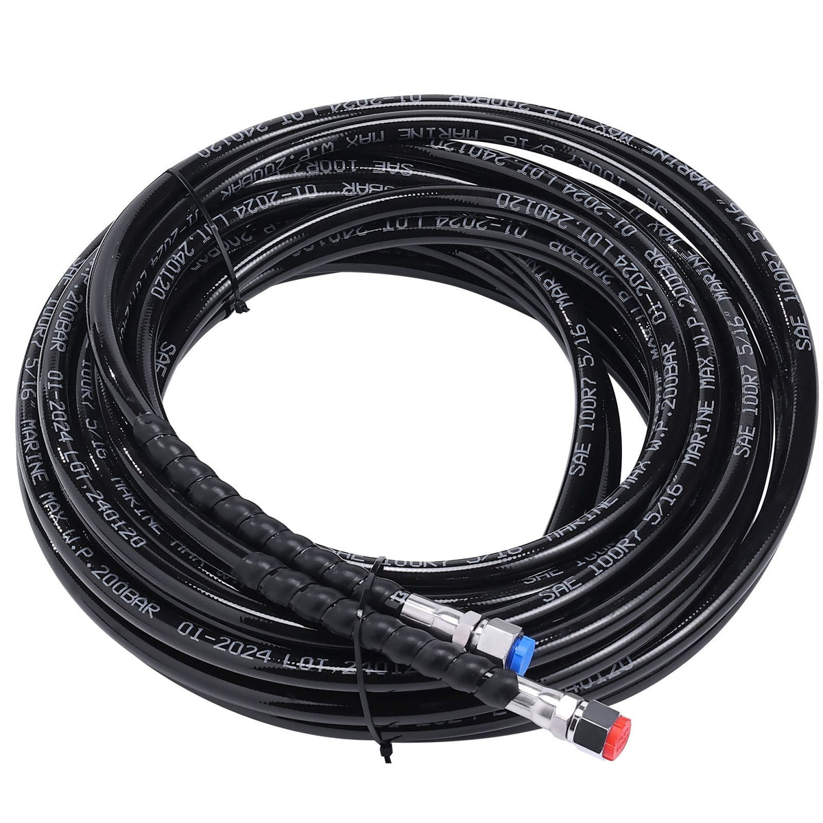 Hydraulic Outboard Steering Kit, 150HP, Marine Boat Hydraulic Steering System, with Helm Pump Two-Way Lock Cylinder and 26 Feet Hydraulic Steering Hose, for Single Station Single-Engine Boats