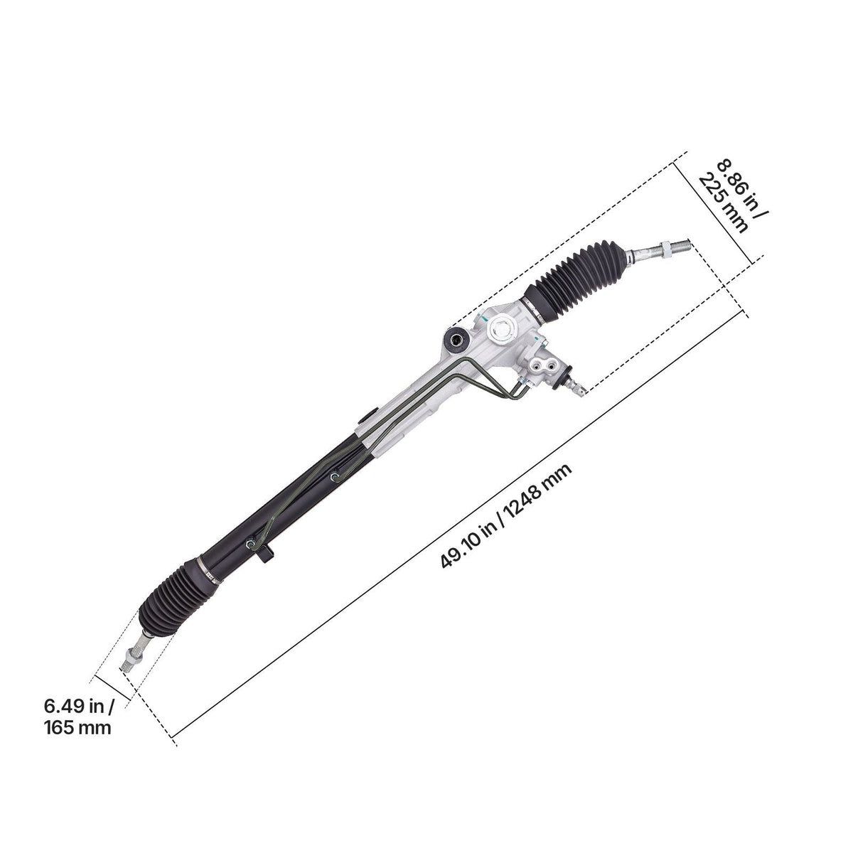 Hydraulic Power Steering Rack and Pinion, with Dust Boot, Compatible with 2000-2004 Toyota Tundra 3.4L / 4.7L, 2005-2006 Toyota Tundra 4.0L / 4.7L, 2001-2007 Toyota Sequoia 4.7L