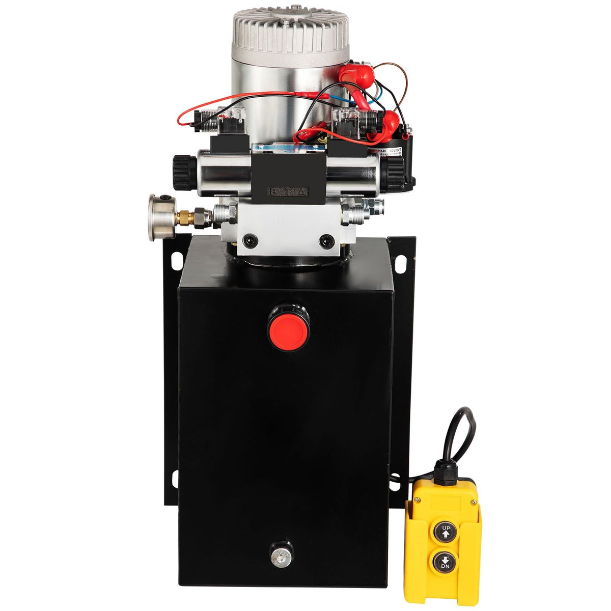 Hydraulic Power Unit 12 Volt Dump Trailer Hydraulic Pump Double Acting 12 Quart Hydraulic Pump Electric Hydraulic Cylinder Pump with Brass Pressure Gauge for Dump Trailer Lift Gates & Trucker