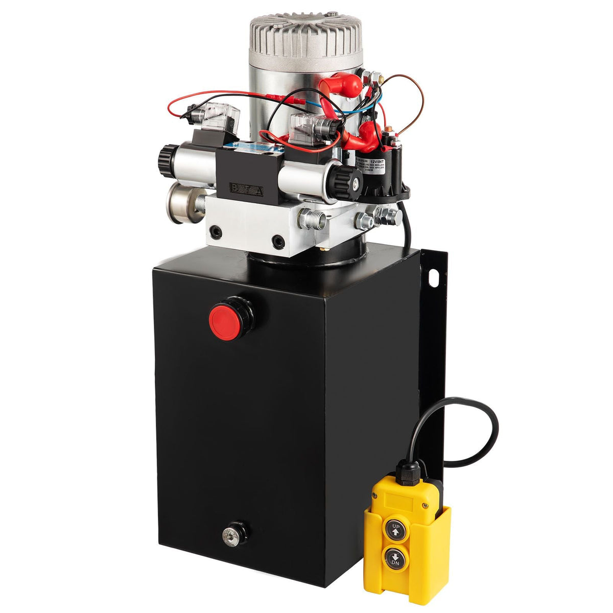 Hydraulic Power Unit 12 Volt Dump Trailer Hydraulic Pump Double Acting 12 Quart Hydraulic Pump Electric Hydraulic Cylinder Pump with Brass Pressure Gauge for Dump Trailer Lift Gates & Trucker
