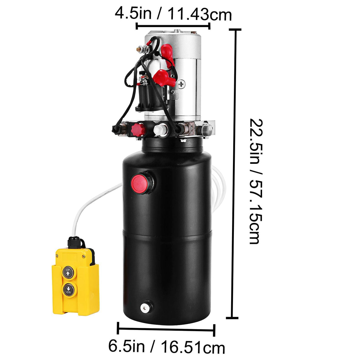Hydraulic Power Unit 12V DC Double Acting Hydraulic Pump 8 Quart Steel Reservoir Hydraulic Pump Unit for Dump Trailers Car Lift Pump (8 Quart Double Acting Steel)