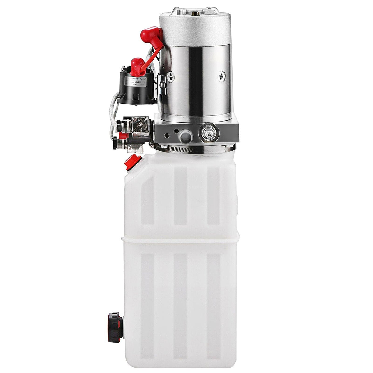 Hydraulic Power Unit 6 Quart Hydraulic Pump Double Acting DC12V Hydraulic Power Pack for Dump Truck Dump Trailer SAE6 Port with Plastic Reservoir