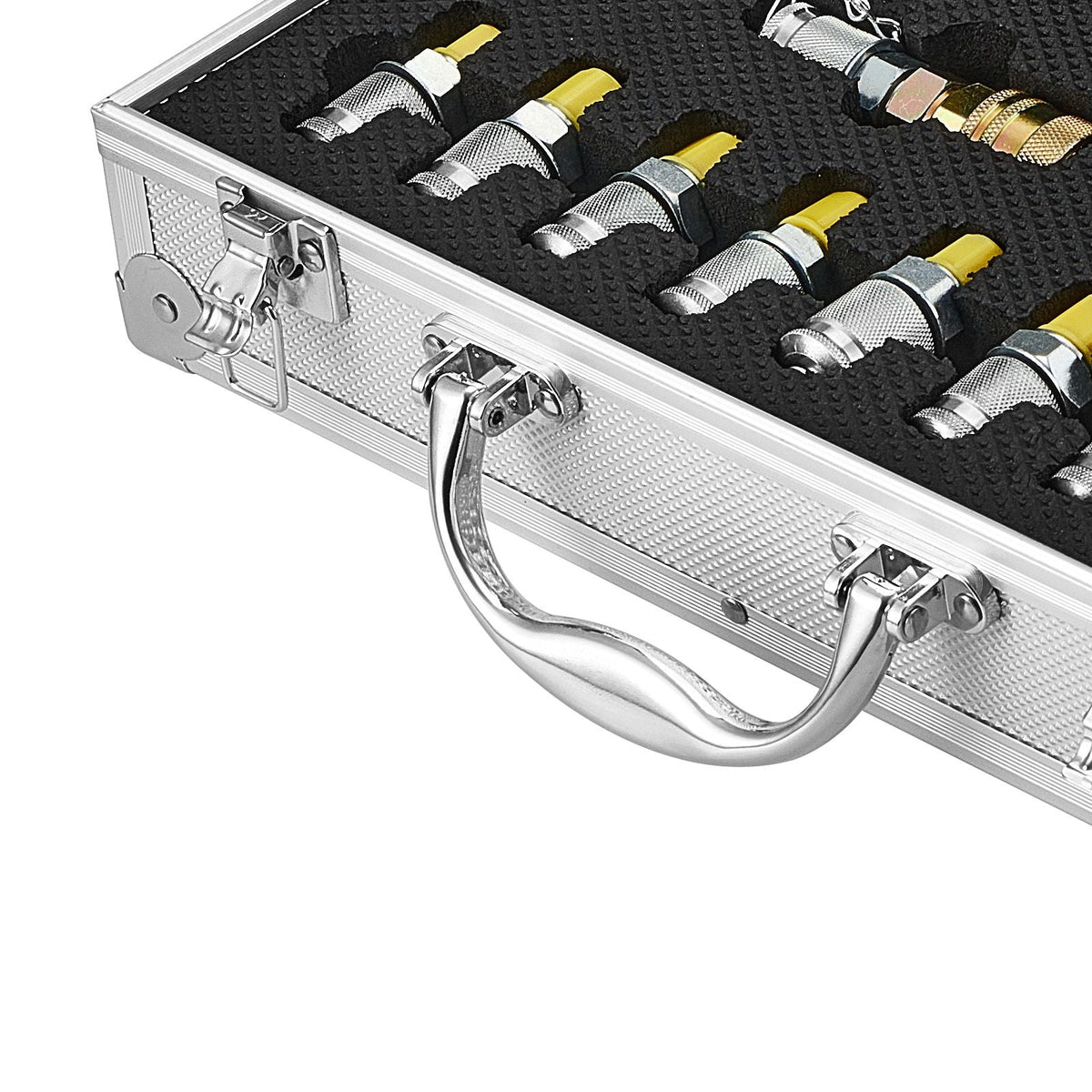 Hydraulic Pressure Test Kit, 250/400/600bar, 3 Gauges 11 Test Couplings 3 Test Hoses, Excavator Hydraulic Test Gauge Set with Portable Carrying Case for Excavator Tractors Construction Machinery