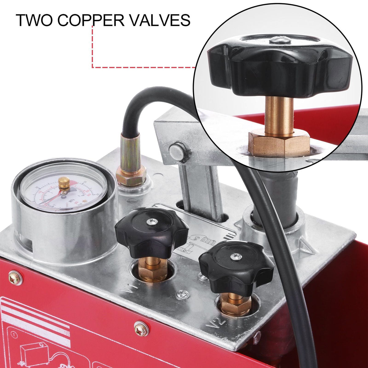 Hydraulic Pressure Test Pump 50 Bar 725 PSI 3 Gallon Tank 45ML 1/2" BSP