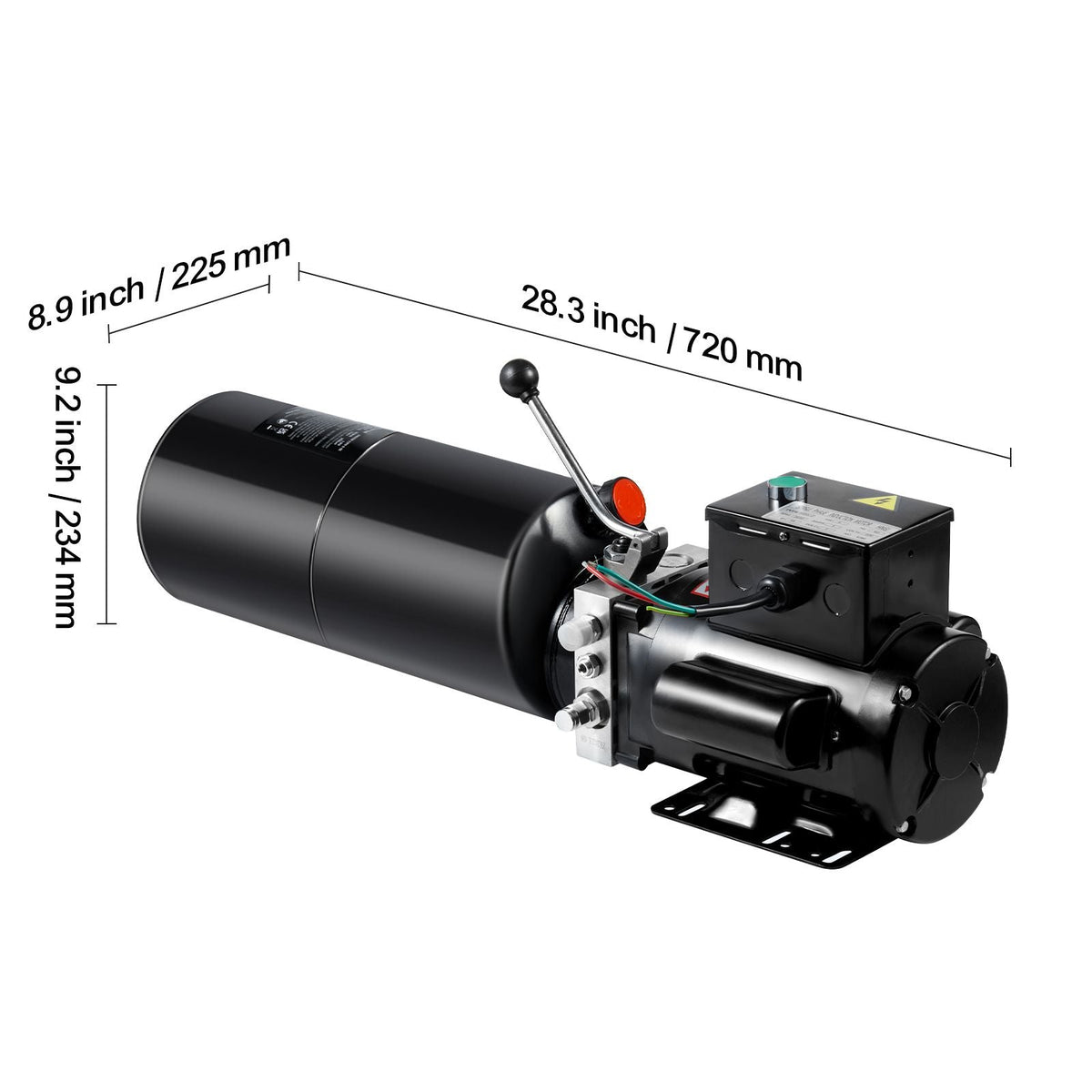 Hydraulic Pump, 10 Quart Hydraulic Power Unit, Single Acting Dump Trailer Pump, 1.7 GPM Flow Rate, 3200 PSI Max Relief Pressure, AC 220V Hydraulic Pump for Dump Trailer Car Lifting