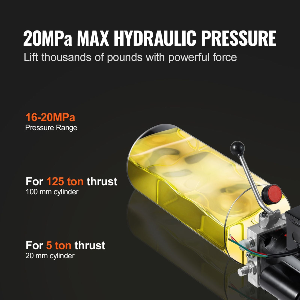 Hydraulic Pump, 10 Quart Hydraulic Power Unit, Single Acting Dump Trailer Pump, 1.7 GPM Flow Rate, 3200 PSI Max Relief Pressure, AC 220V Hydraulic Pump for Dump Trailer Car Lifting