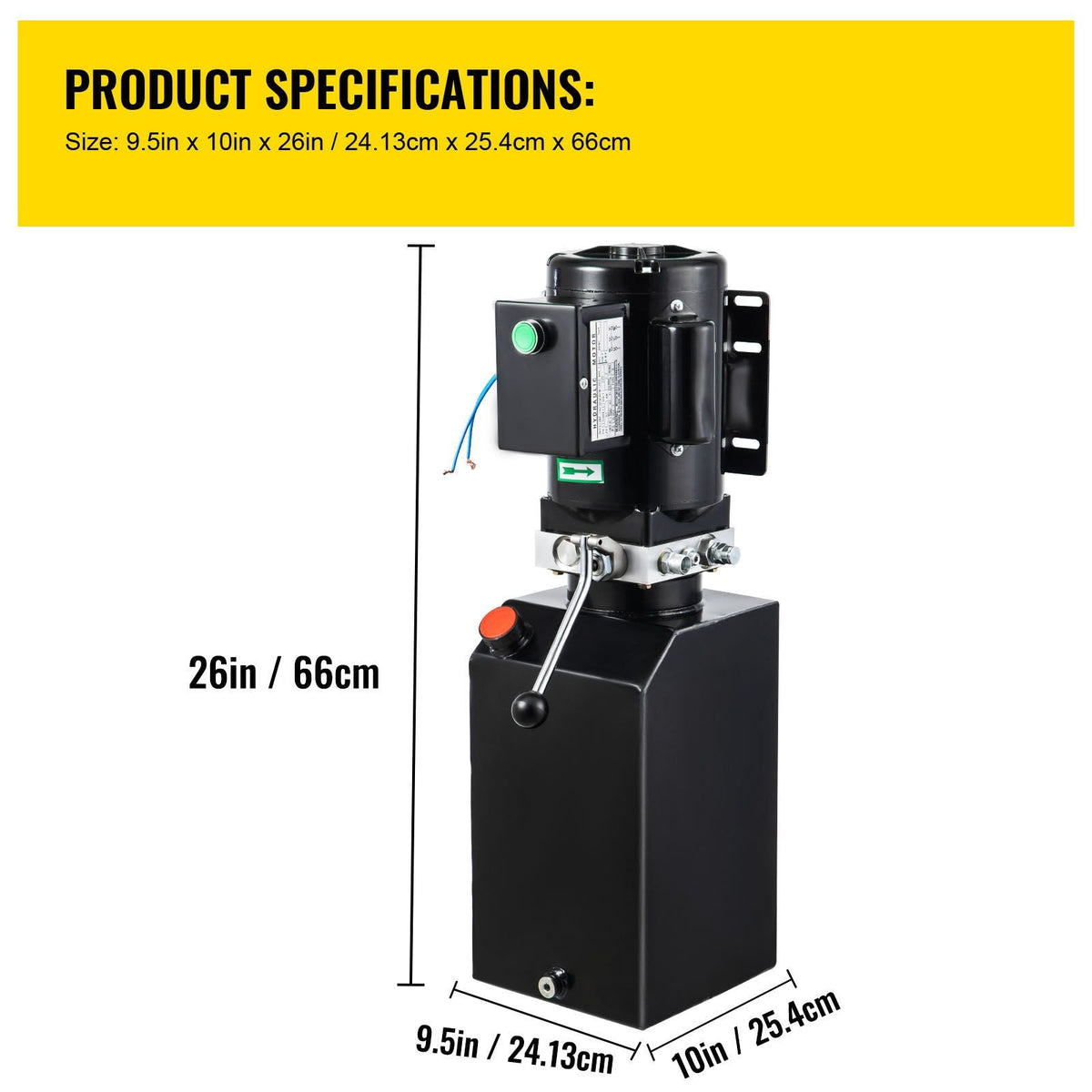 Hydraulic Pump 14 Quart Hydraulic Power Unit 2950 PSI Car Lift Hydraulic Pack Dump Trailer 220V 60Hz 1 PH Auto Repair Shop with Oil Reservoir Tank