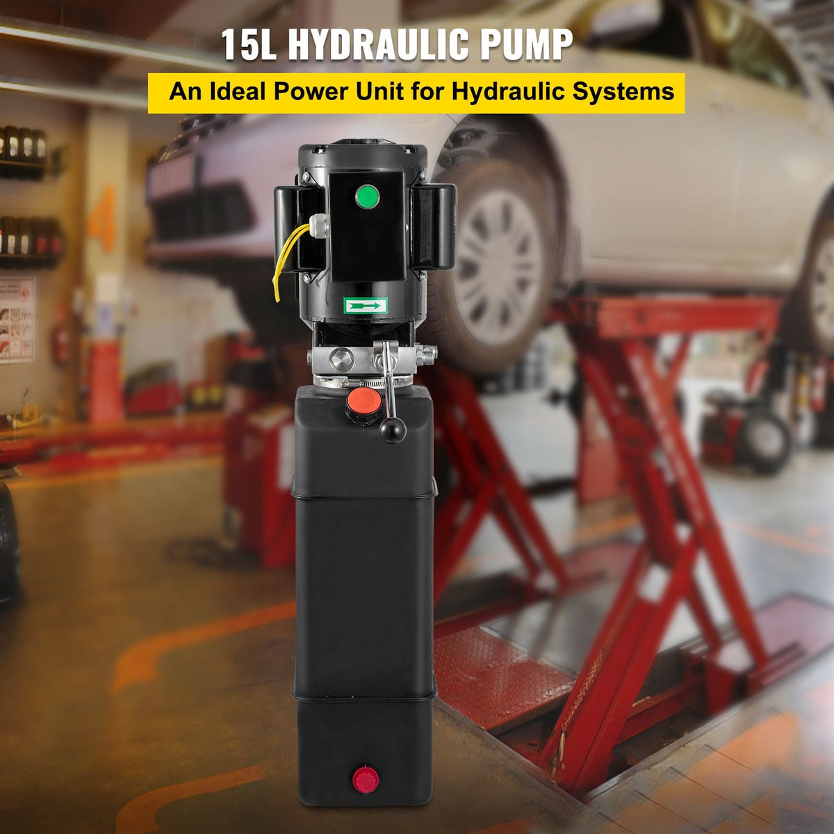 Hydraulic Pump 15 Quart Hydraulic Motor Hydraulic Lift Single Phase Car Lift 3450 RPM Dump Trailer 208-230 Volt Portable Car Lift 2 Horsepower Auto Lift Vehicle Lift Portable Power Press