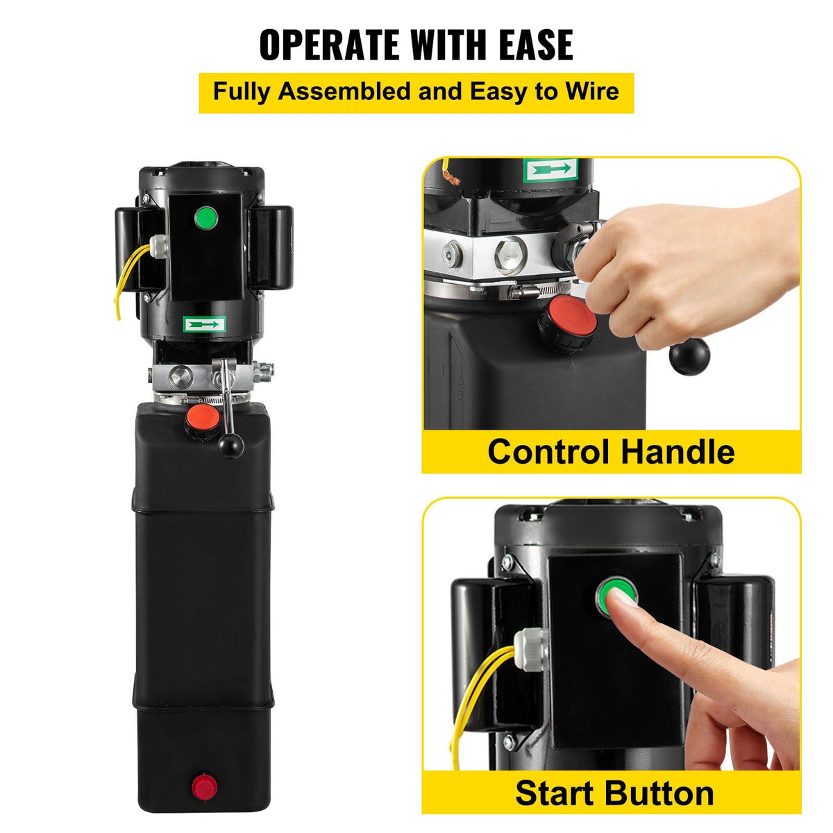 Hydraulic Pump 15 Quart Hydraulic Motor Hydraulic Lift Single Phase Car Lift 3450 RPM Dump Trailer 208-230 Volt Portable Car Lift 2 Horsepower Auto Lift Vehicle Lift Portable Power Press