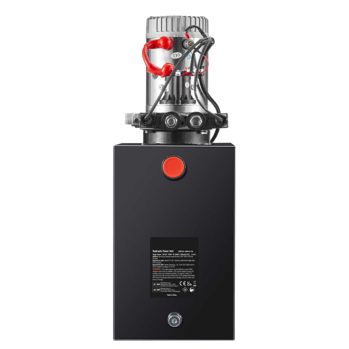 Hydraulic Pump, 15 Quart Hydraulic Power Unit, Double Acting Dump Trailer Pump, 0.91 GPM Flow Rate, 3200 PSI Max Relief Pressure, DC 12V Hydraulic Pump for Dump Trailer Car Lifting