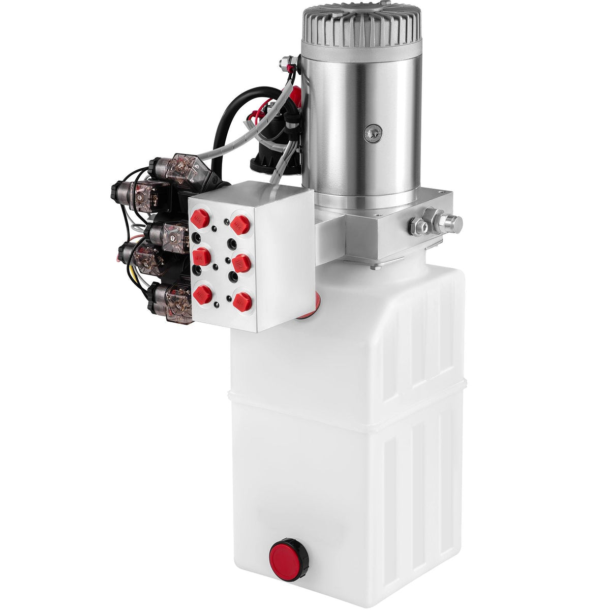 Hydraulic Pump, 6 Quart/1.5 Gal Double Acting Dump Trailer Pump DC 12V, 3200 PSI Max Relief Pressure, Electric Hydraulic Power Unit for Dump Trailer Car Lifting (with 6pcs SAE #6 Connectors)