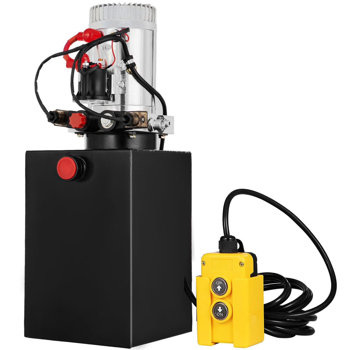 Hydraulic Pump Double Acting Hydraulic Power Unit 12V DC Dump Trailer Pump 3200PSI Hydraulic Power Unit for Dump Trailer Car Lifting (12 Quart, Steel/Double Acting)