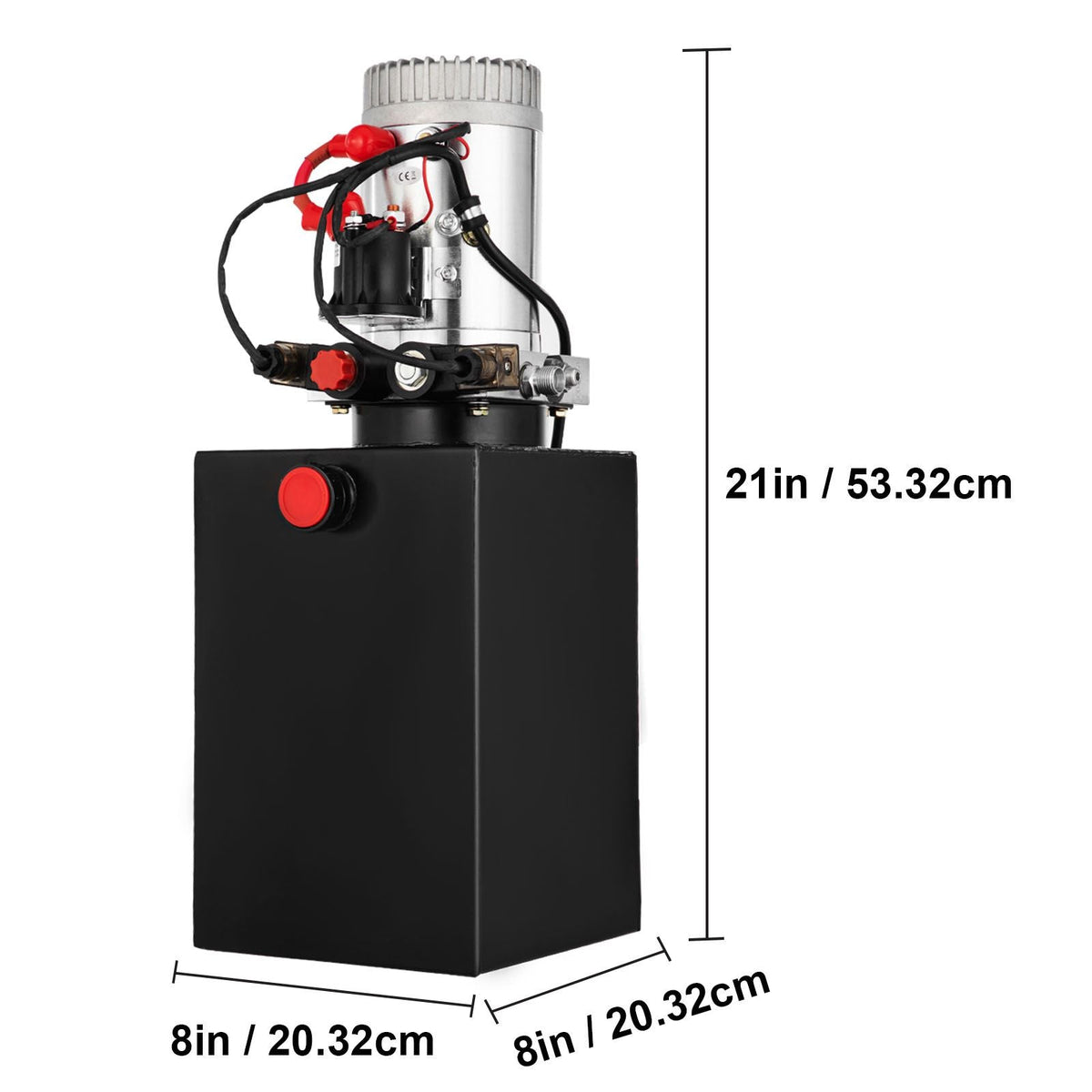 Hydraulic Pump Double Acting Hydraulic Power Unit 12V DC Dump Trailer Pump 3200PSI Hydraulic Power Unit for Dump Trailer Car Lifting (12 Quart, Steel/Double Acting)