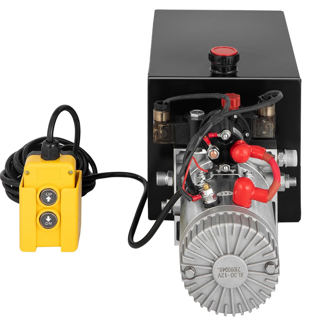 Hydraulic Pump Double Acting Hydraulic Power Unit 12V DC Dump Trailer Pump 3200PSI Hydraulic Power Unit for Dump Trailer Car Lifting (12 Quart, Steel/Double Acting)
