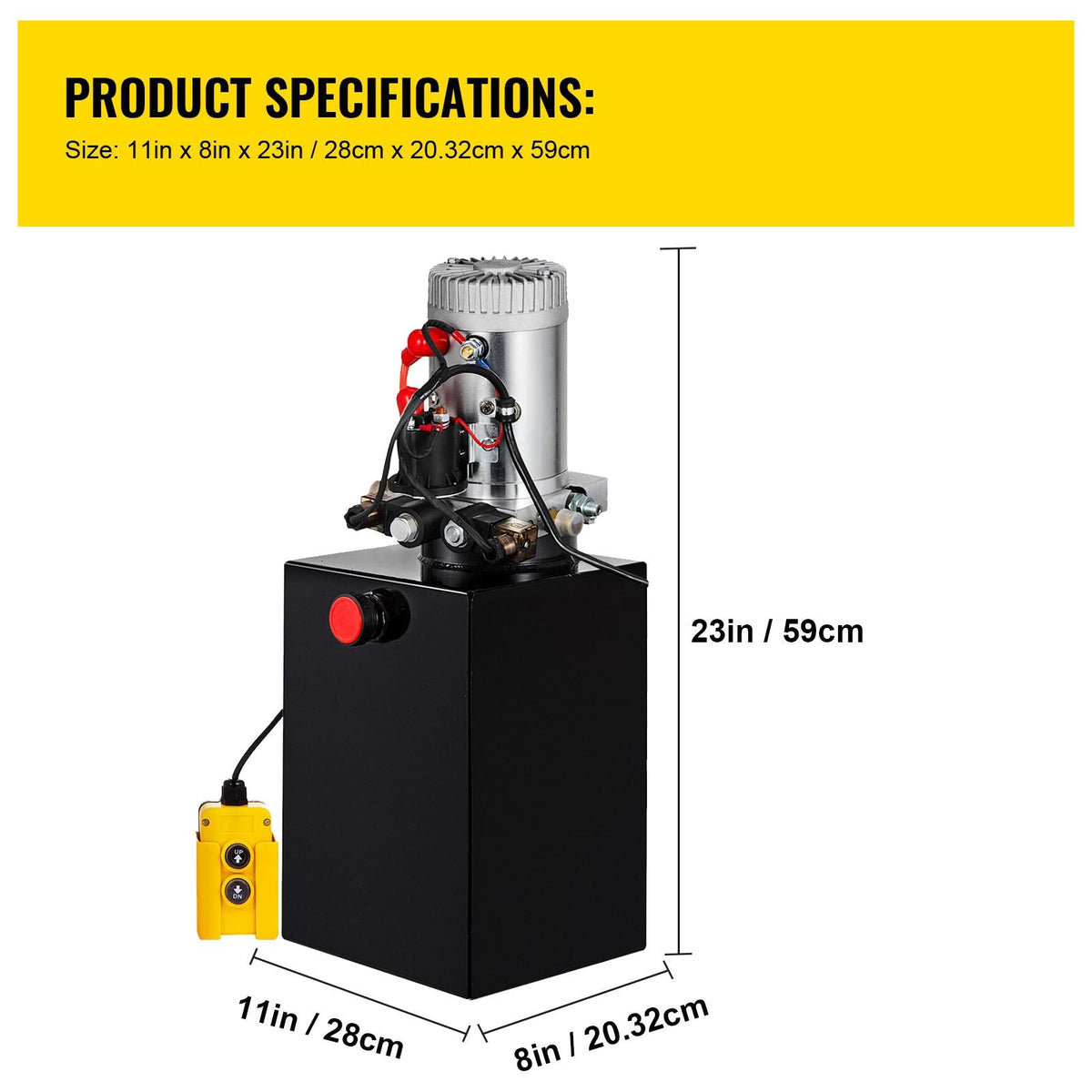 Hydraulic Pump Electric Hydraulic Pump 20 Quart Double Acting Metal Reservoir for Dump Trailer