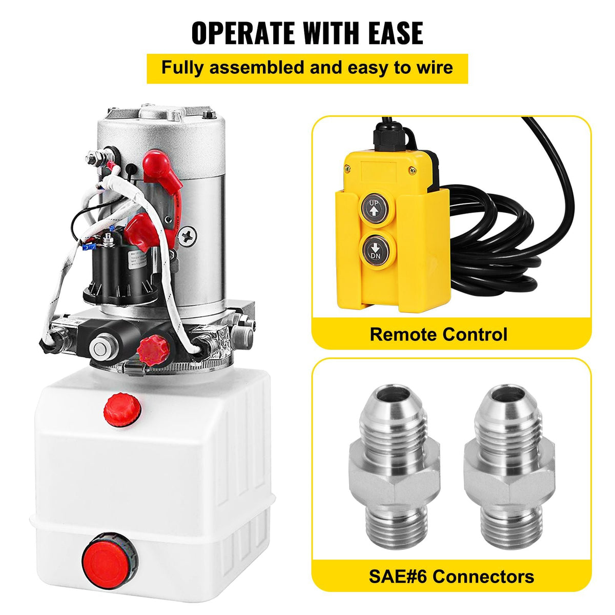 Hydraulic Pump Electric Hydraulic Pump 4 Quart Double Acting Plastic Reservoir For Dump Trailer