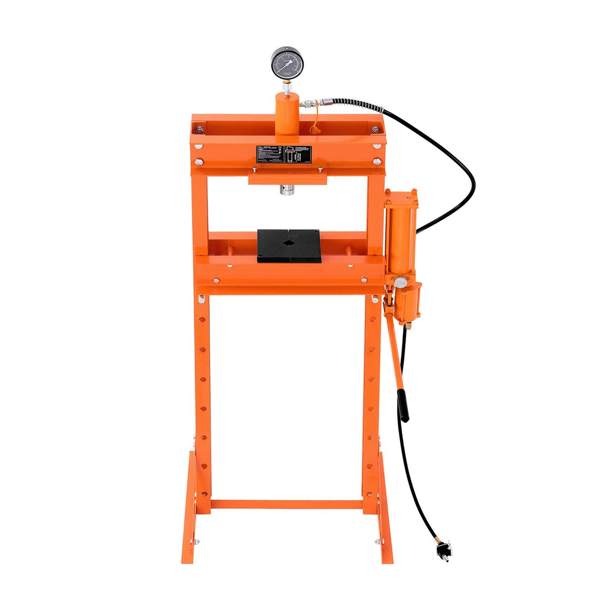 Hydraulic Shop Press, 20 T H-Frame Pneumatic Shop Press with Press Plate, Stable Garage Floor Adjustable Hydraulic Press with Triangular Support, Fit for Bending, Straightening & Stamping