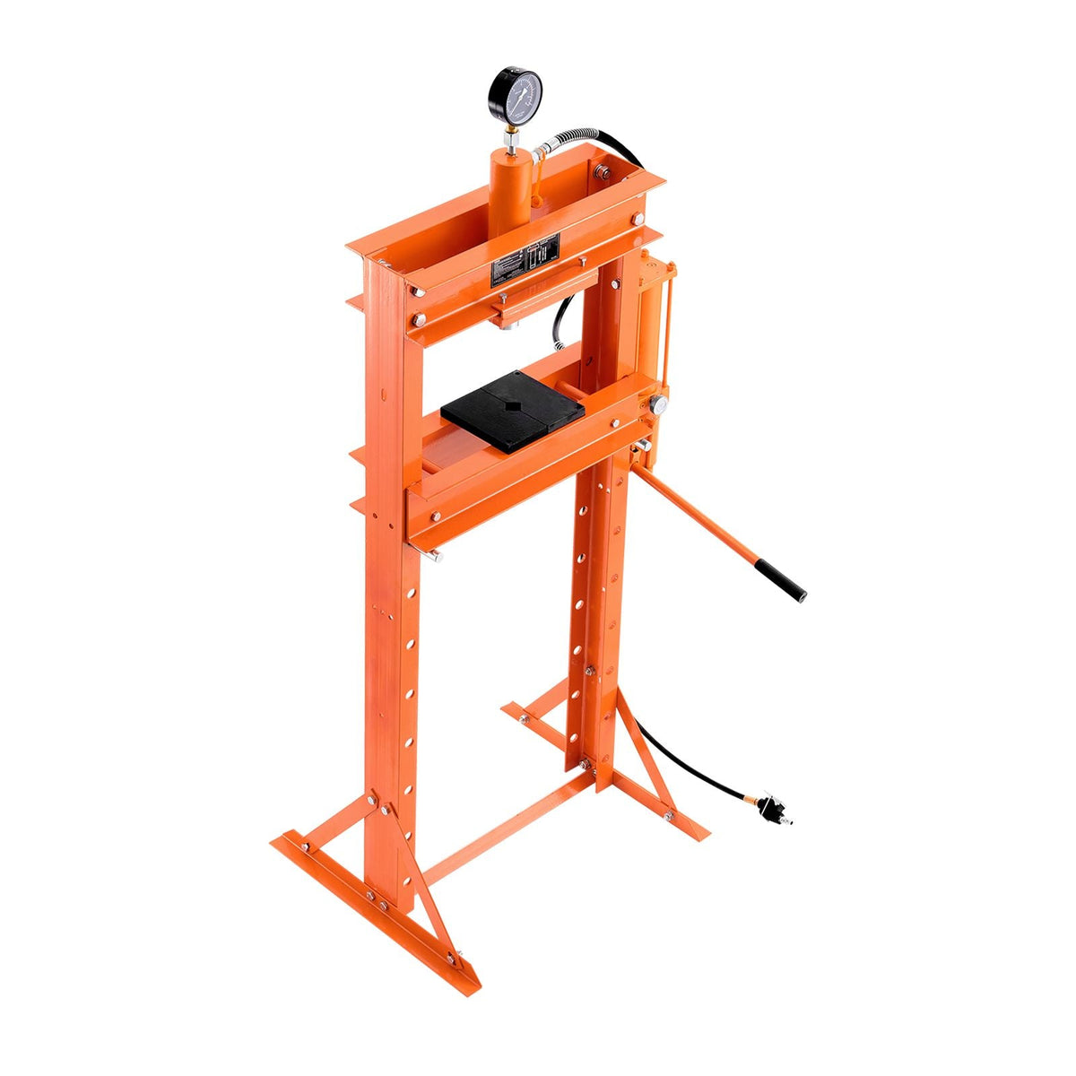Hydraulic Shop Press, 20 T H-Frame Pneumatic Shop Press with Press Plate, Stable Garage Floor Adjustable Hydraulic Press with Triangular Support, Fit for Bending, Straightening & Stamping