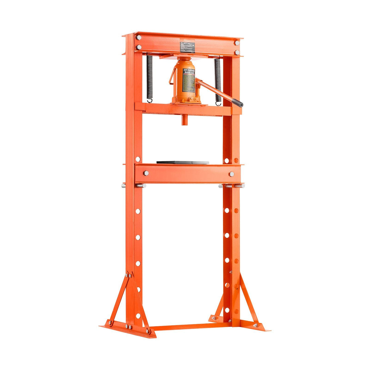 Hydraulic Shop Press, 20 T H-Frame Shop Press with Press Plate & Triangular Support, Stable Garage Floor Adjustable Hydraulic Press with Relief Valve, Fit for Bending, Straightening & Stamping