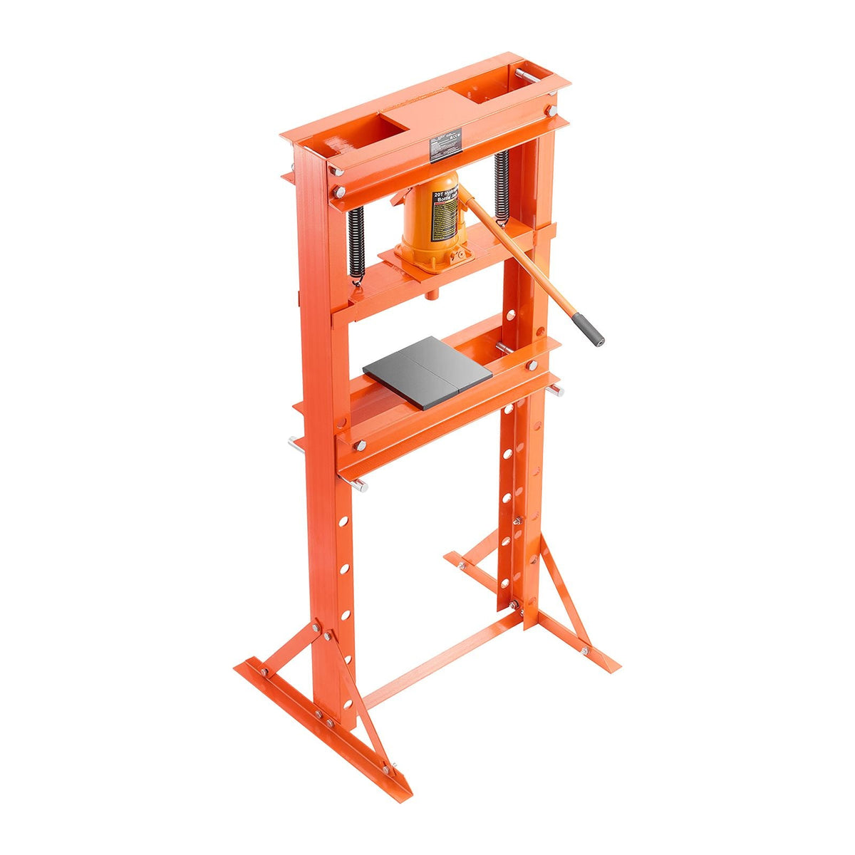Hydraulic Shop Press, 20 T H-Frame Shop Press with Press Plate & Triangular Support, Stable Garage Floor Adjustable Hydraulic Press with Relief Valve, Fit for Bending, Straightening & Stamping