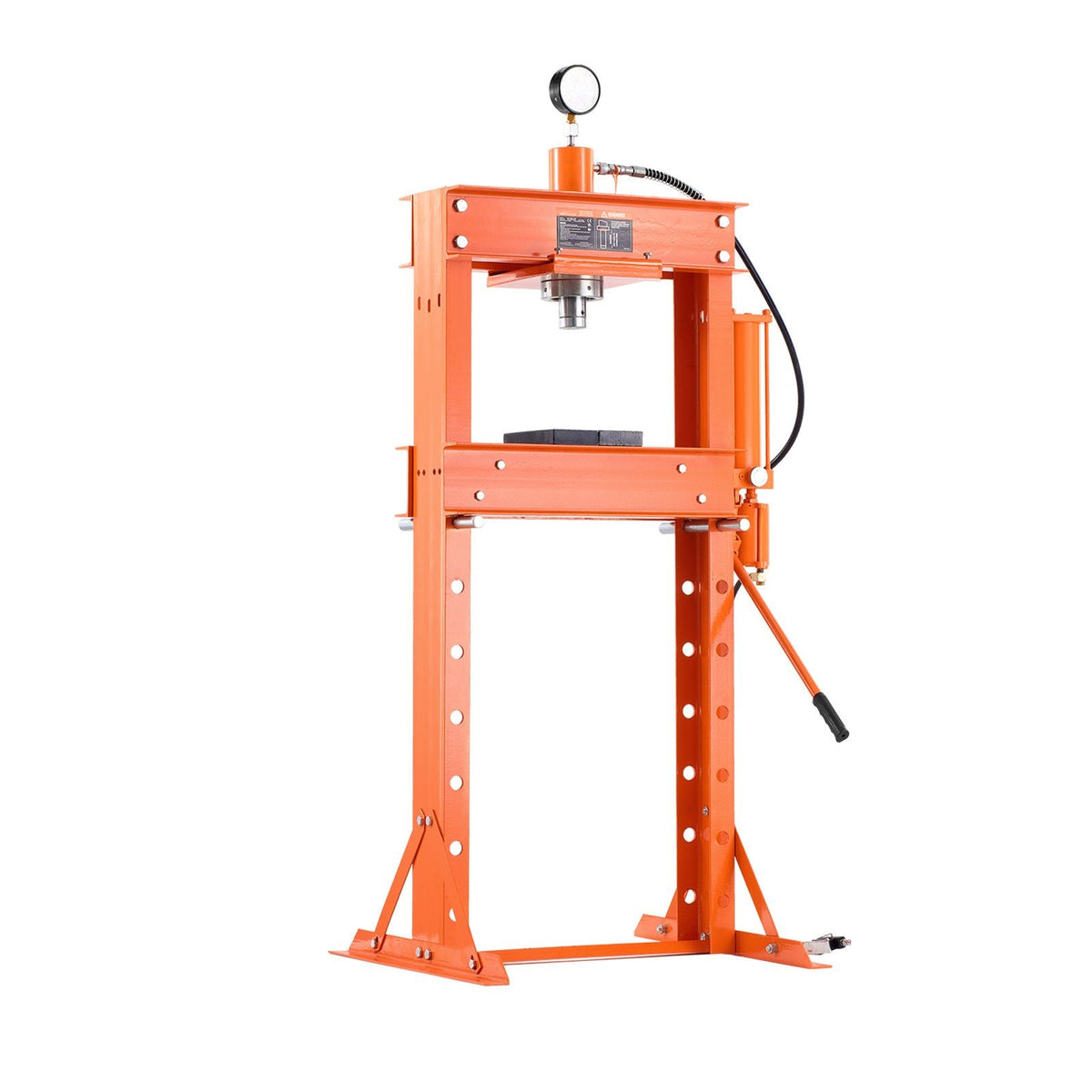 Hydraulic Shop Press, 30 T H-Frame Pneumatic Shop Press with Press Plate & Triangular Support, Stable Garage Floor Adjustable Hydraulic Press with Relief Valve, Fit for Bending & Straightening