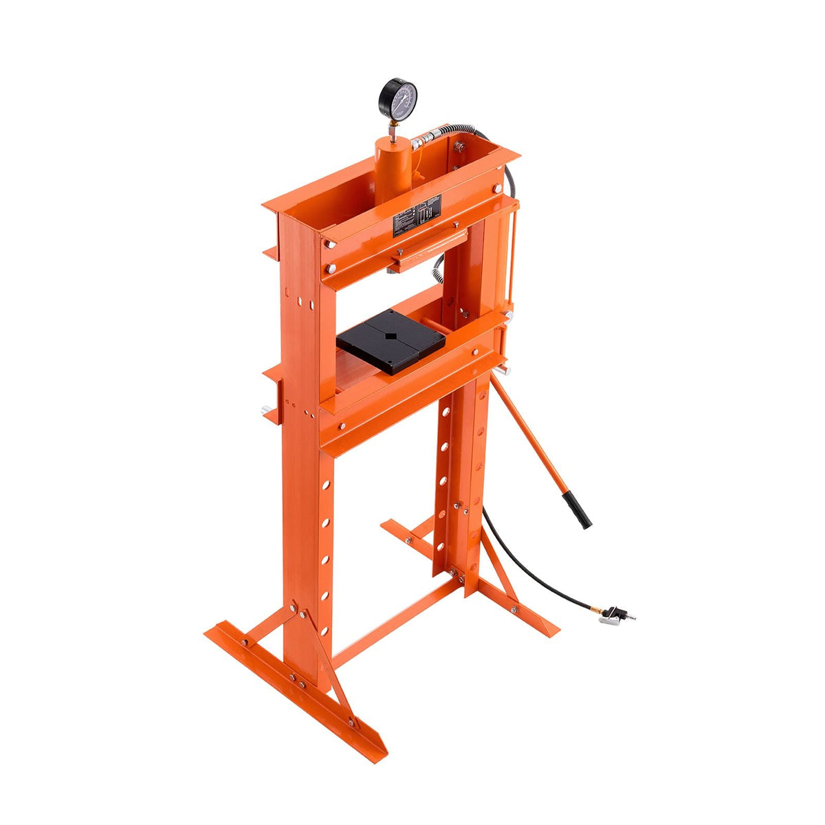 Hydraulic Shop Press, 30 T H-Frame Pneumatic Shop Press with Press Plate & Triangular Support, Stable Garage Floor Adjustable Hydraulic Press with Relief Valve, Fit for Bending & Straightening