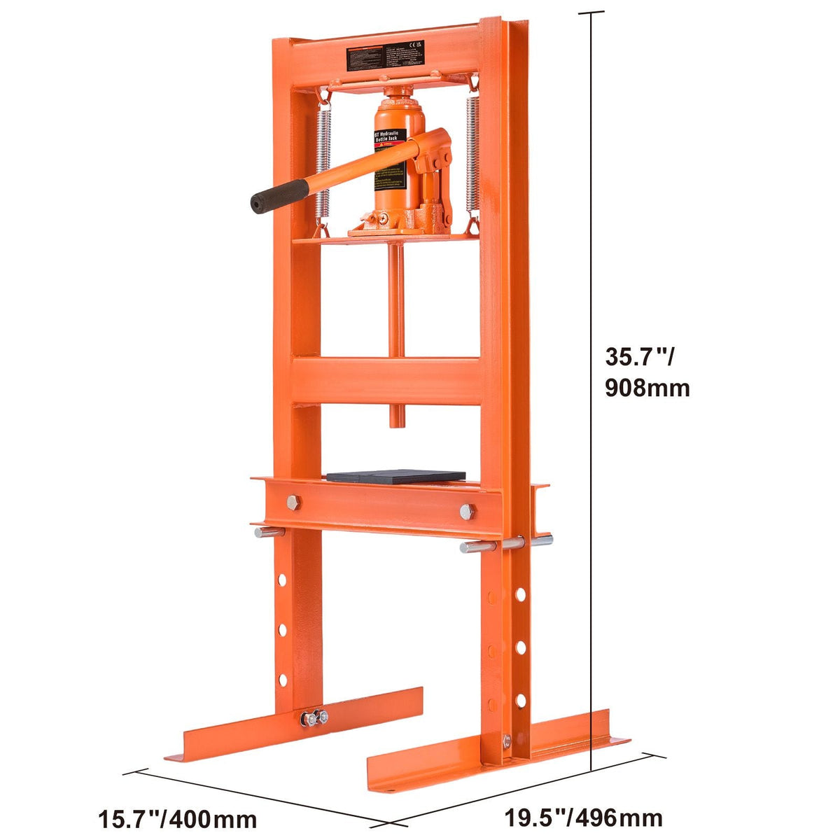 Hydraulic Shop Press, 6 Ton H-Frame Hydraulic Garage/Shop Floor Press, Adjustable Shop Press with Press Plates, Heavy Duty Hydraulic Press for Garage, Shop, Workshop