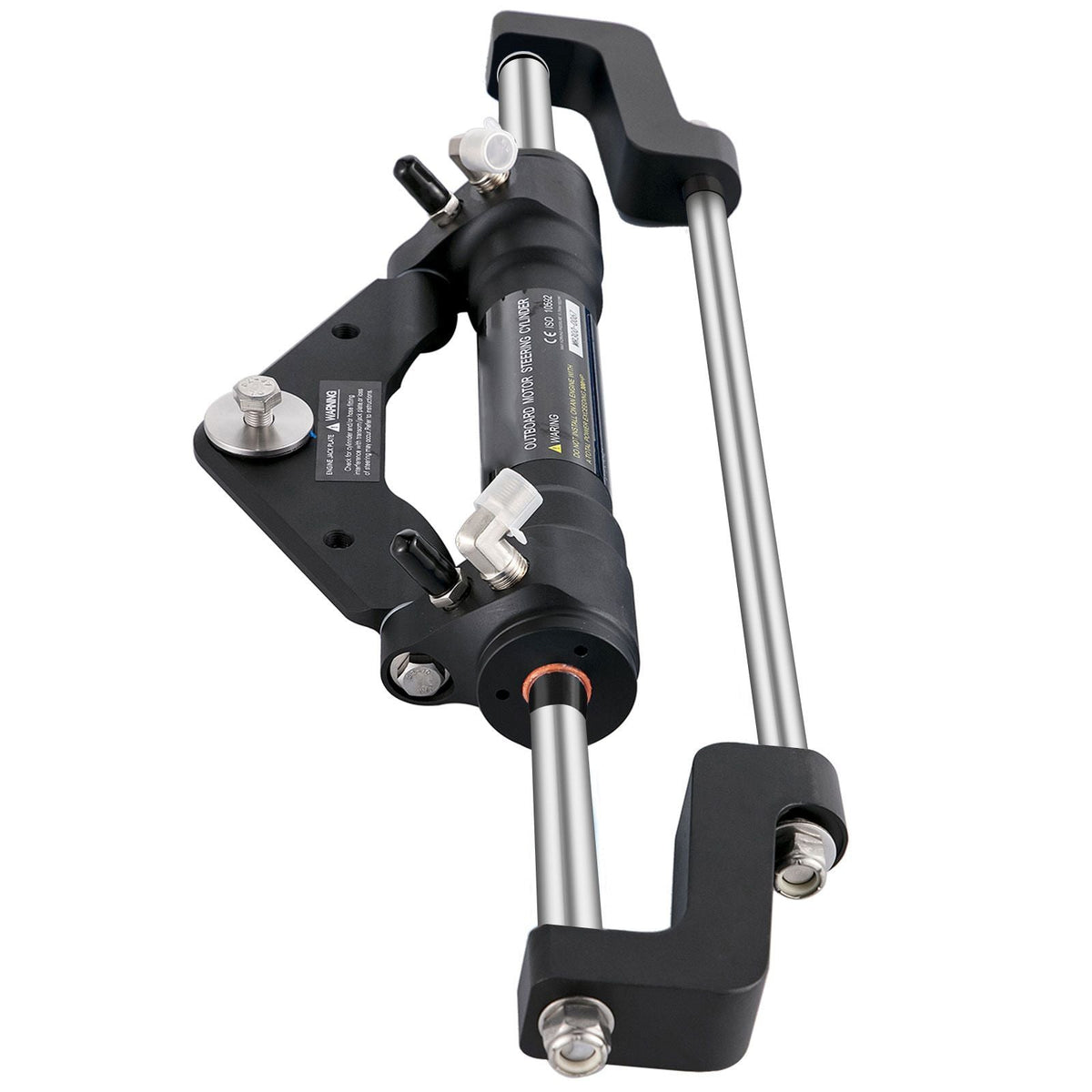 Hydraulic Steering Cylinder 300HP, Hydraulic Steering Front Mount Hydraulic Outboard Marine Steering Kit Without Hydraulic Hose and Helm for Outboards Boat Steering System