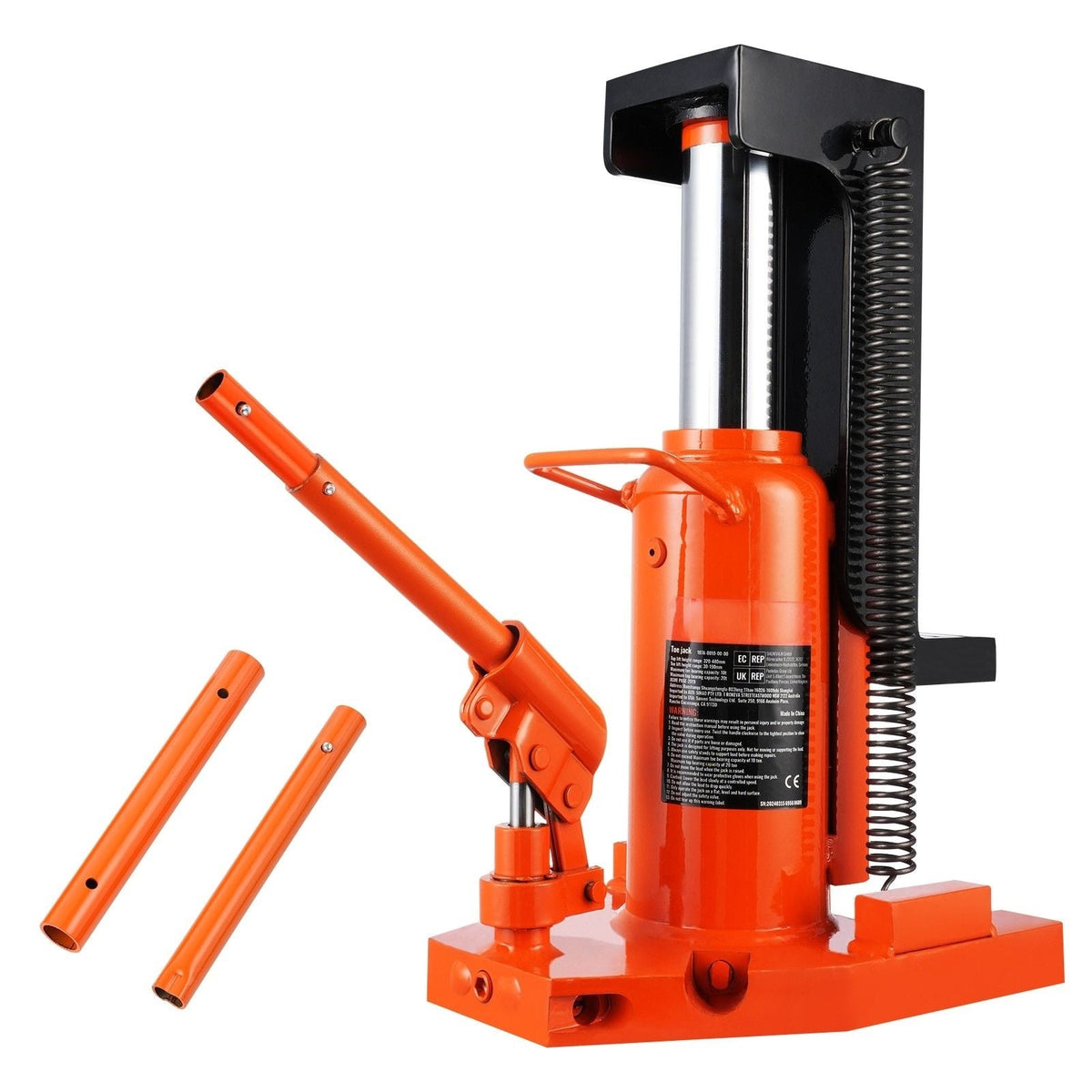 Hydraulic Toe Jack, 10 Ton On Toe Toe Jack Lift, 20 Ton On Top Lift Capacity Machine Jack, 1.2-7.5 in Toe Height, 12.6-18.9 in Top Height, Air Hydraulic Claw Jack for Machinery, Industry