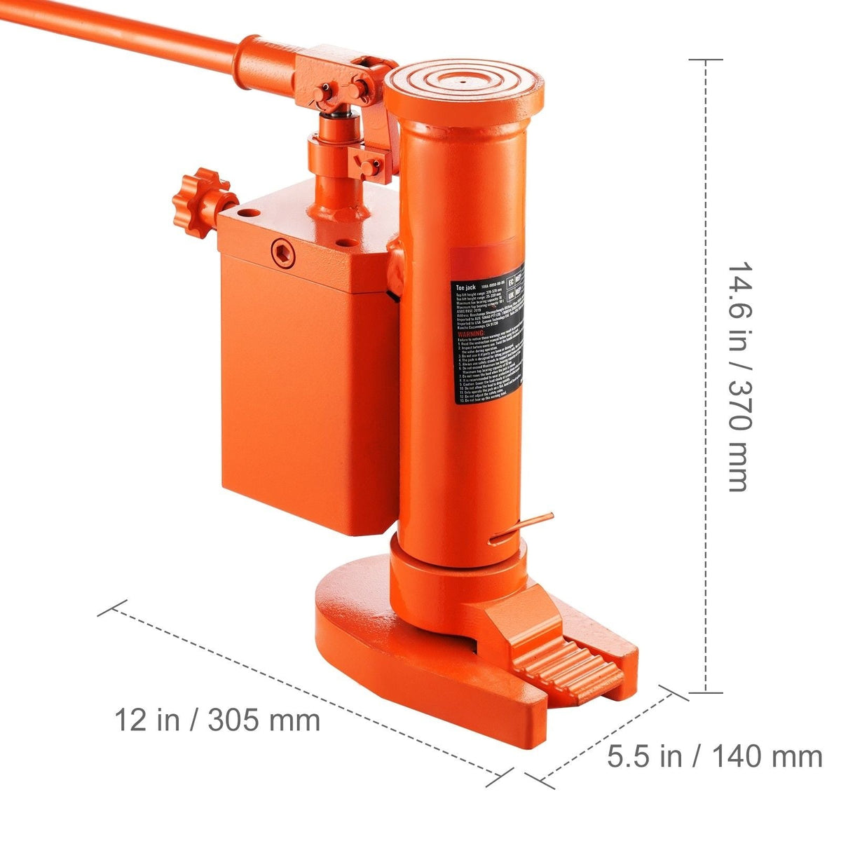 Hydraulic Toe Jack, 5 Ton On Toe Toe Jack Lift, 10 Ton On Top Lift Capacity Machine Jack, 1.0-9.1 in Toe Height, 14.6-22.4 in Top Height, 360° Rotatable Claw Jack for Machinery, Industry