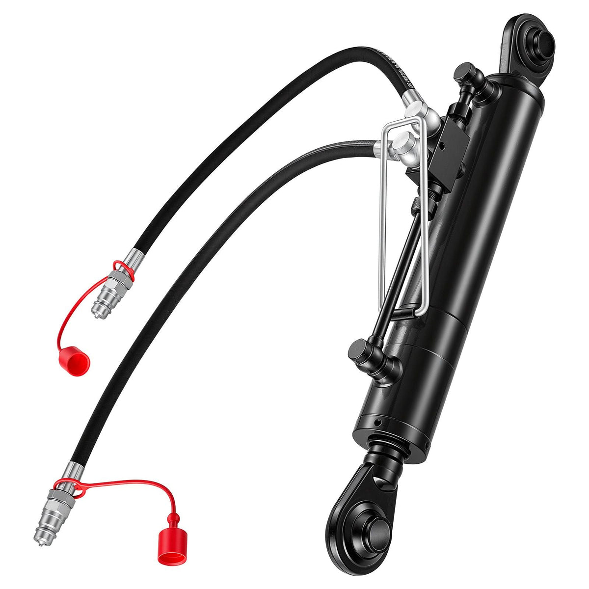 Hydraulic Top Link Cat. 2-2 (11 in Stroke, 22-7/16 in to 33-7/16 in), Max 2900PSI Hydraulic Cylinder with 2 Hoses & G3/8" Check Valves for Tractors