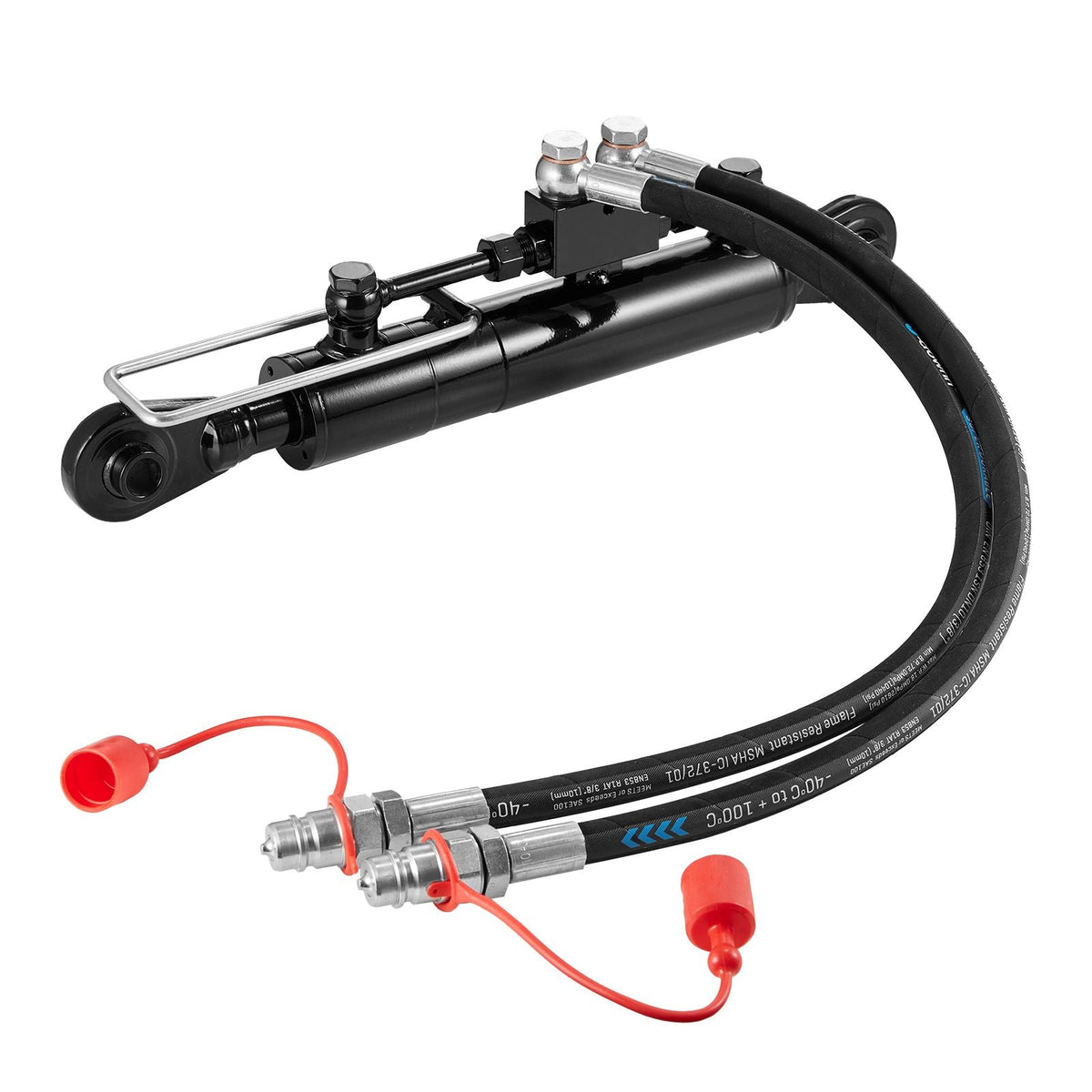 Hydraulic Top Link Cat.1-1 (8-1/4 in, 18-1/8~26-3/8 in ), Hydraulic Cylinder with 2 Hoses & G3/8" Check Valve