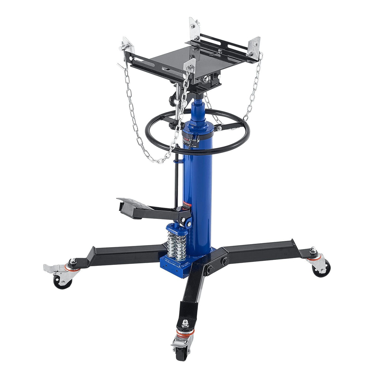 Hydraulic Transmission Jack, 1322 lbs / 0.6 Ton Lifting Capacity Telescoping Transmission Jack with Foot Pedal, Dual Telescopic Trans, 34.6-69.3 in High Lifting Height, Garage/Shop Lift Hoist
