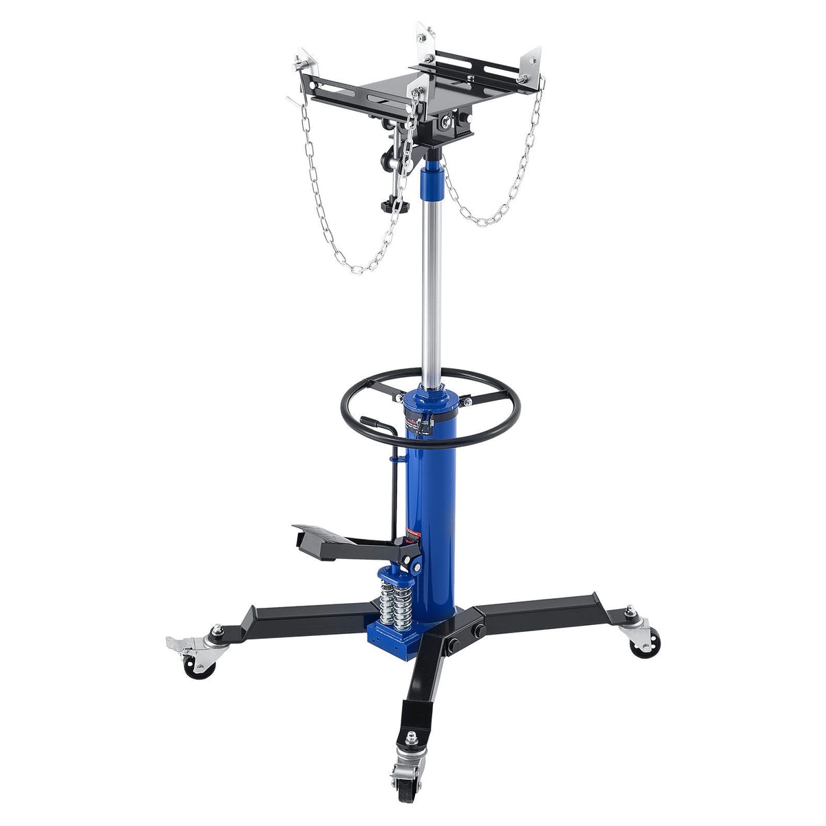 Hydraulic Transmission Jack, 1322 lbs / 0.6 Ton Lifting Capacity Telescoping Transmission Jack with Foot Pedal, Dual Telescopic Trans, 34.6-69.3 in High Lifting Height, Garage/Shop Lift Hoist