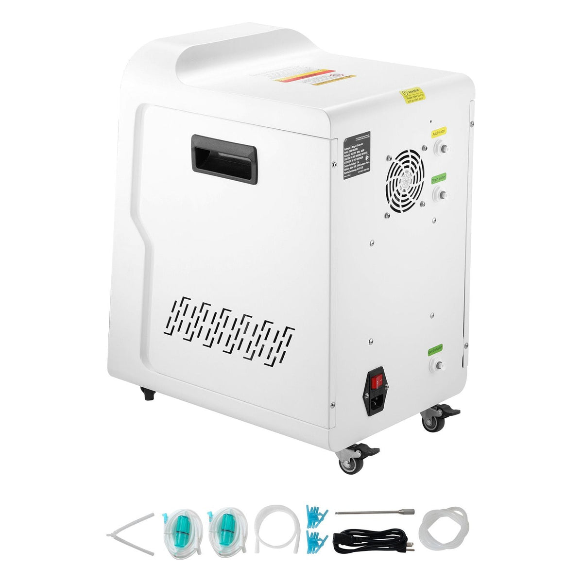 Hydrogen Inhalation Machine, 99.99% High Purity Hydrogen Inhaler, HO-Separated 1800ml/min Dual Port Hydrogen Oxygen Inhaler, Hydrogen-Rich Water Generator with Wheels for Home Travel