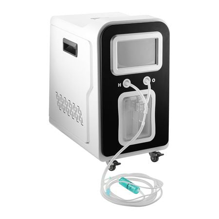 Hydrogen Inhalation Machine, 99.99% High Purity Hydrogen Inhaler, HO-Separated 1800ml/min Dual Port Hydrogen Oxygen Inhaler, Hydrogen-Rich Water Generator with Wheels for Home Travel