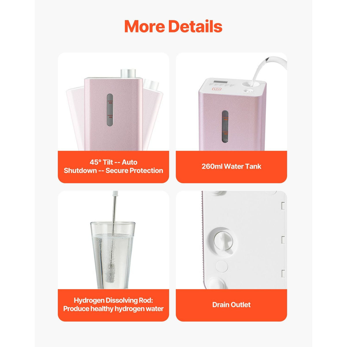 Hydrogen Inhalation Machine, 99.99% High Purity Hydrogen Inhaler, HO-Separated 180ml/min (120 H+60 O) Dual Port Hydrogen Oxygen Inhaler, Hydrogen-Rich Water Generator for Home Travel
