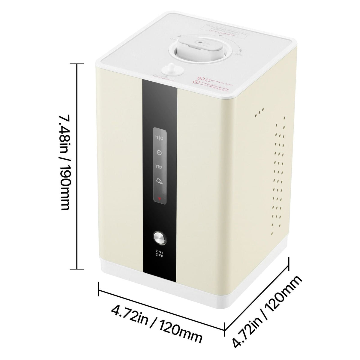 Hydrogen Inhalation Machine, 99.99% High Purity Hydrogen Inhaler, HO-Separated 225ml/min (150 H+75 O) Dual Port Hydrogen Oxygen Inhaler, Hydrogen-Rich Water Generator for Home Travel