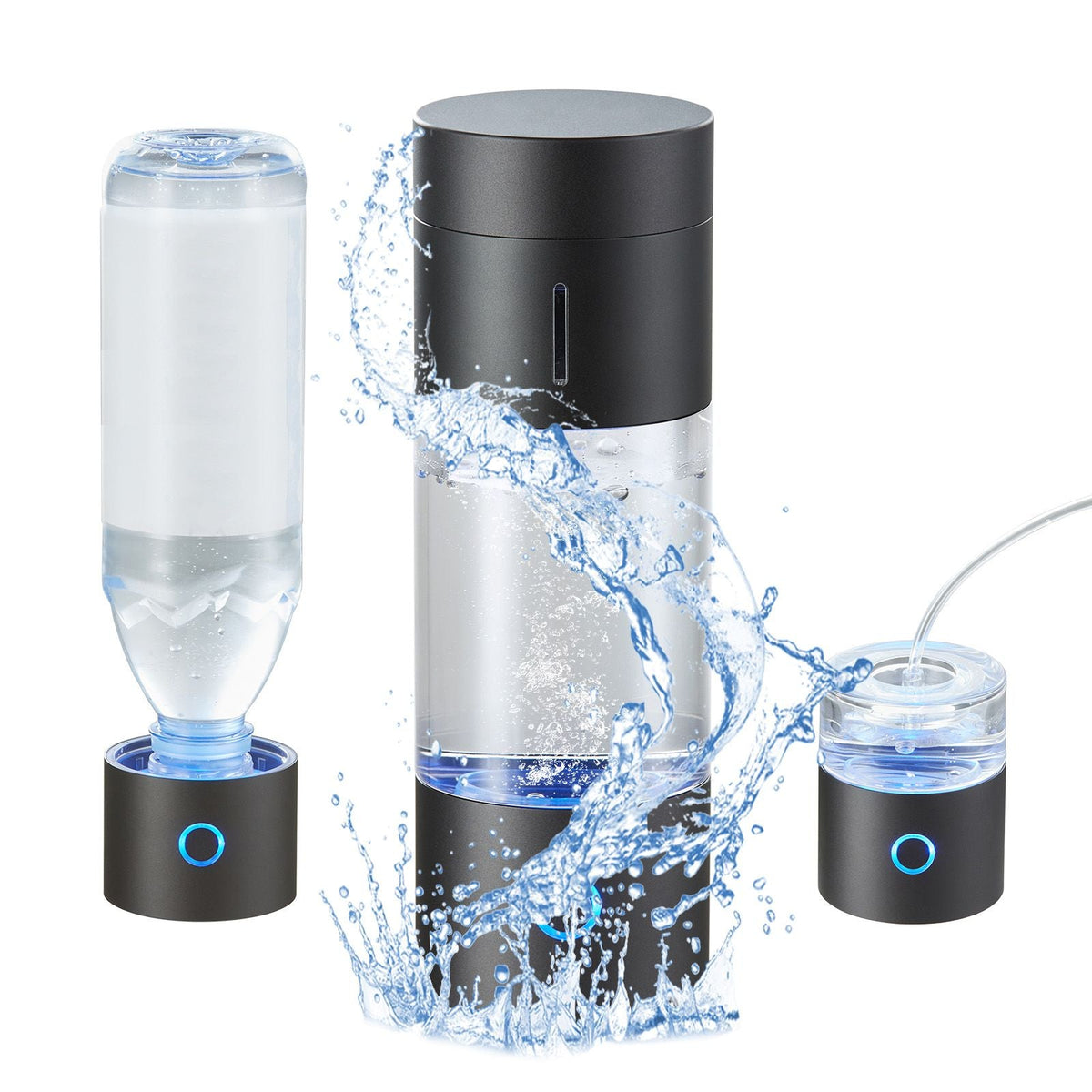 Hydrogen Water Bottle Generator, 230 ml / 8.1 oz Capacity Portable Hydrogen Water Maker, SPE Technology Hydrogen Rich Water Ionizer Machine with Nasal Inhalation Tube and Self-Cleaning