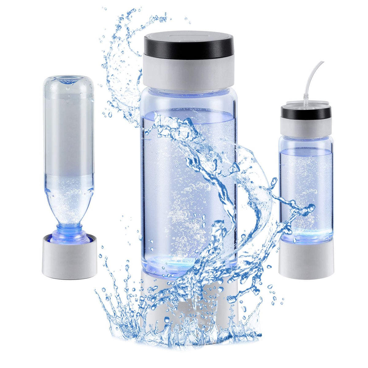 Hydrogen Water Bottle Generator, 380 ml / 13.4 oz Capacity Portable Hydrogen Water Maker, SPE Technology Hydrogen Rich Water Ionizer Machine with Nasal Inhalation Tube and Self-Cleaning