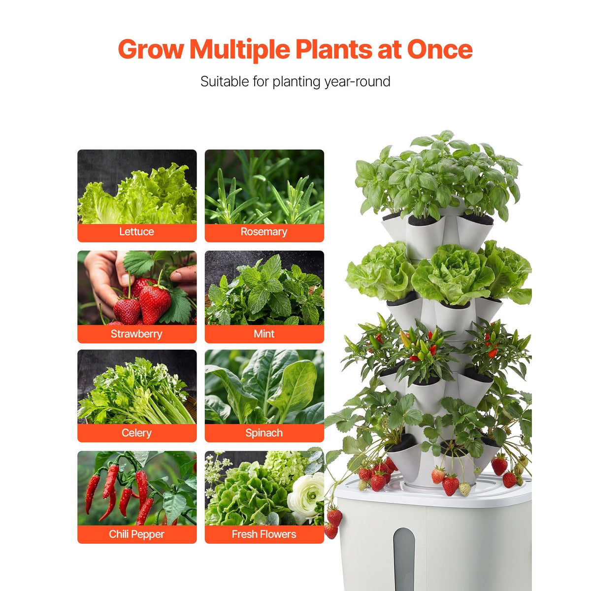 Hydroponic Tower, 20 Pods 4 Tiers Hydroponics Growing System Kit, Vertical Home Hydronic Garden with 20L Water Tank & Pump, Planter Plants Germination Kit for Indoor Herbs, Fruits, Vegetables