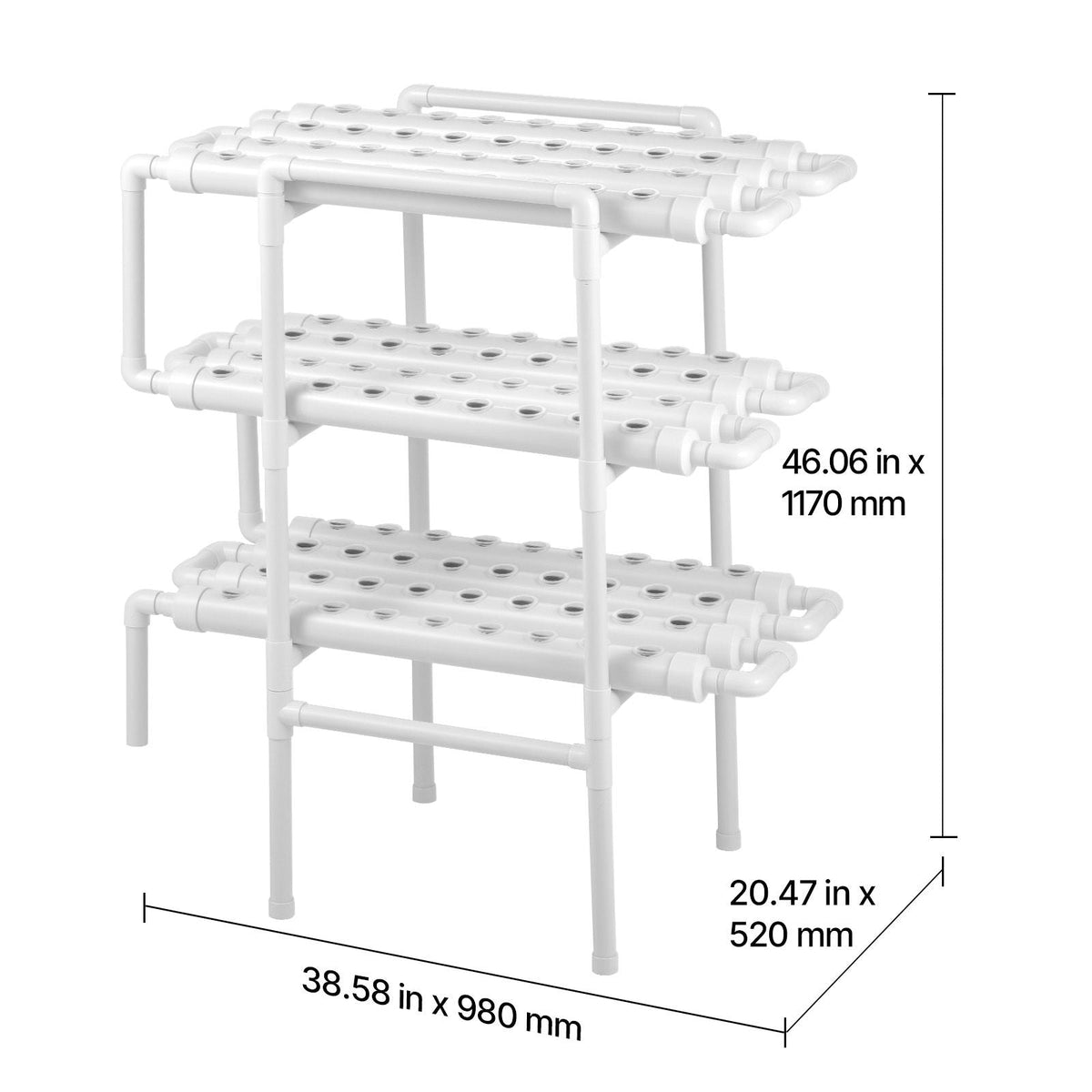 Hydroponics Growing System Kit, 3-Tier 108 Sites UPVC Pipe Hydroponic Grow Kit with Timed Irrigation, Thickened Hydroponic Pipes, Indoor Home Garden Vegetable Planting Grow Kits for Fruit Herb