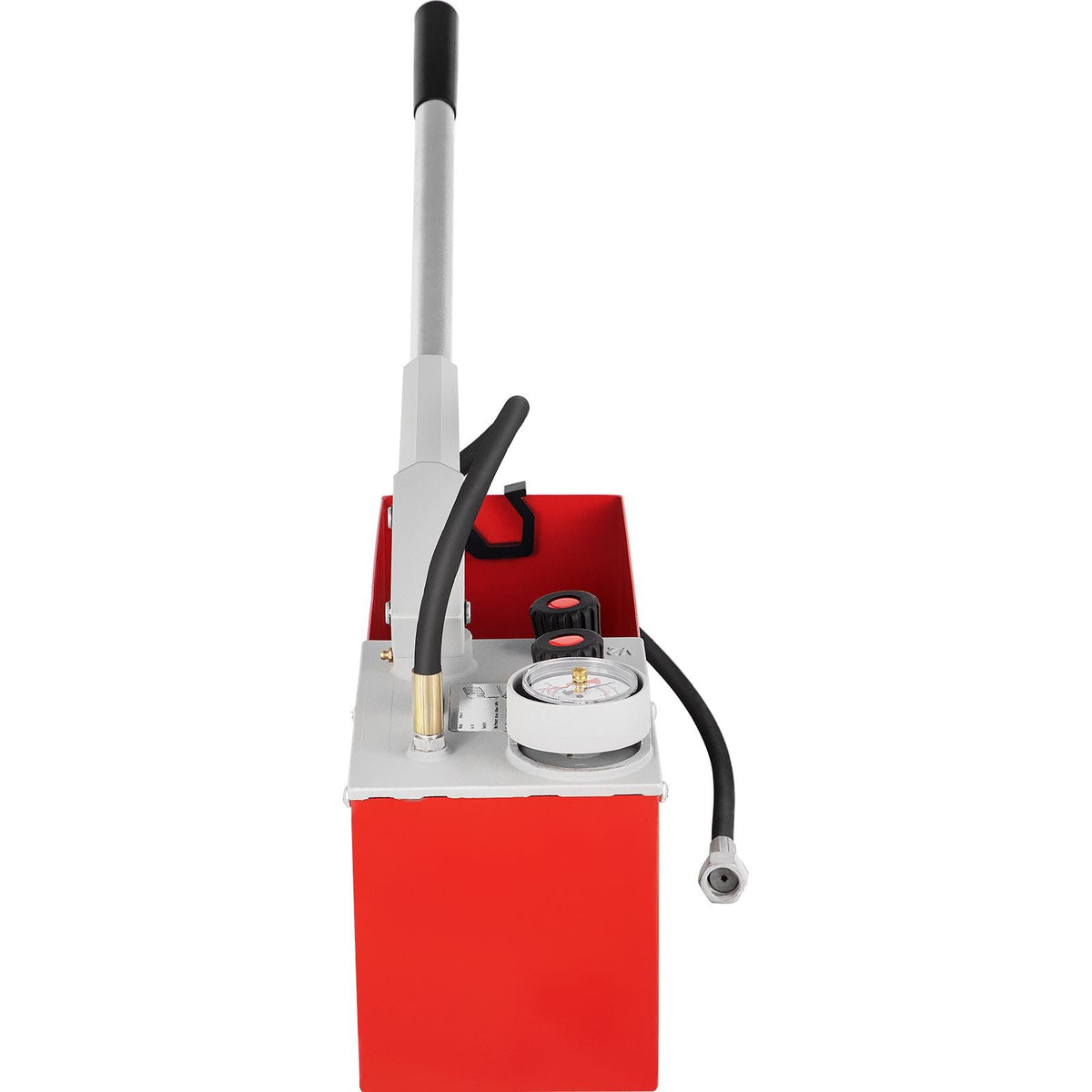 Hydrostatic Pressure Test Pump, Test Up to 25 bar/2.5 MPa, 3.2 Gallon Tank, Hydraulic Manual Water Pressure Tester Kit with Two-Unit Gauge & R 1/2\" Connection, for Pipeline Fluid Pressure Testi